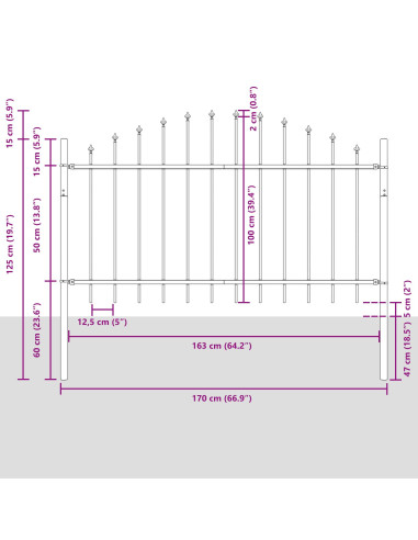 Recinzione per Giardino 2 pcs Bianco 170 x 140 cm