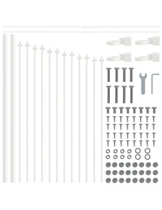 Recinzione per Giardino 7 pcs Bianco 170 x 140 cm