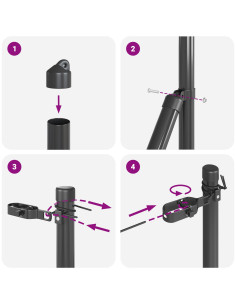 Palo della recinzione 26 pcs Grigio 3,2 x 3,2 x 210 cm