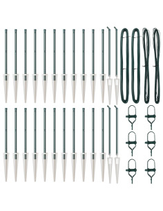 Palo della recinzione 26 pcs Grigio 3,2 x 3,2 x 120 cm