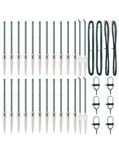 Palo della recinzione 26 pcs Grigio 3,2 x 3,2 x 120 cm