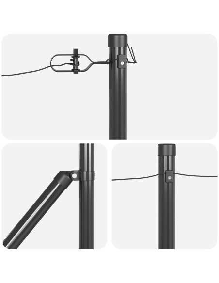 Poste da Recinzione con Punta 52 pz Ø32 mm 120 cm Acciaio Zincato