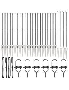 Palo della recinzione 26 pcs Grigio 3,2 x 3,2 x 185 cm
