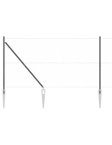 Palo della recinzione 52 pcs Grigio 3,2 x 3,2 x 185 cm