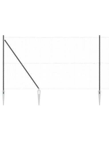 Palo della recinzione 52 pcs Grigio 3,2 x 3,2 x 215 cm