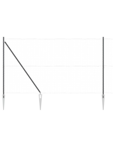 Palo della recinzione 52 pcs Grigio 3,2 x 3,2 x 215 cm