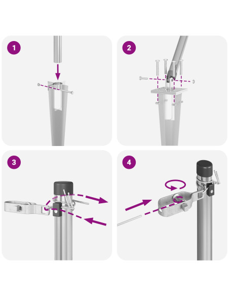 Posti per Recinzione con Punta 26 pcs Ø32 mm 100 cm Acciaio Zincato