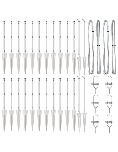 Palo della recinzione 26 pcs Grigio 3,2 x 3,2 x 165 cm