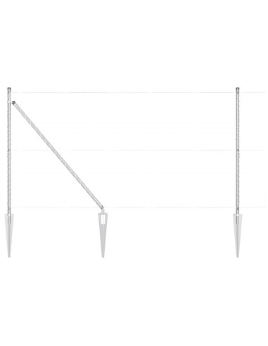 Palo della recinzione 52 pcs Grigio 3,2 x 3,2 x 185 cm