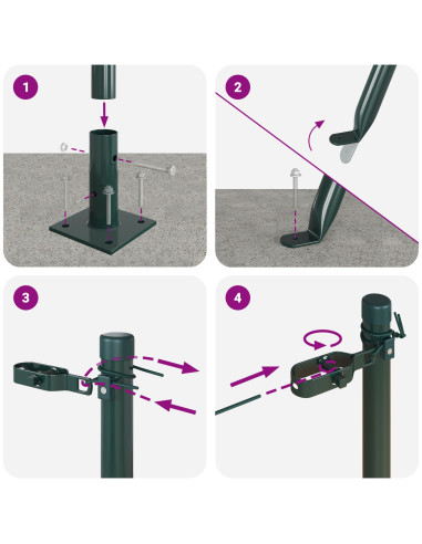 Palo della recinzione 26 pcs Grigio 3,2 x 3,2 x 50 cm