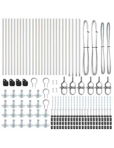 Palo della recinzione 26 pcs Grigio 3,2 x 3,2 x 70 cm