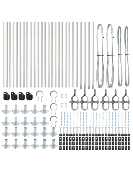 Palo della recinzione 26 pcs Grigio 3,2 x 3,2 x 70 cm