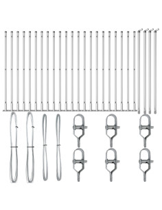 Palo della recinzione 26 pcs Grigio 3,2 x 3,2 x 110 cm