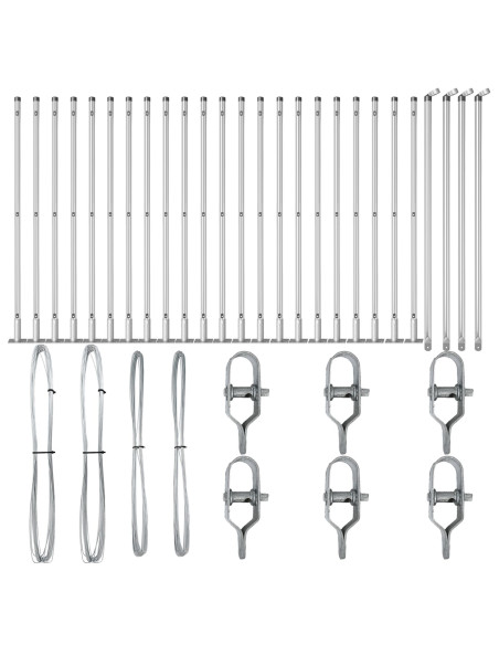 Posti per Recinzione  Set di 26 Acciaio zincato 3.2 x 3.2 x 110 cm