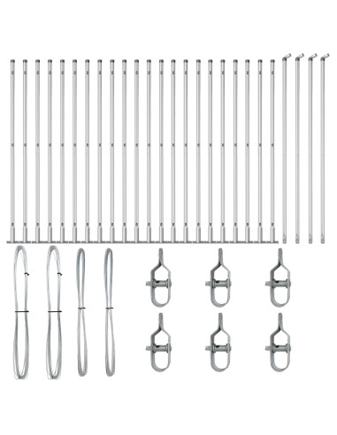 Palo della recinzione 26 pcs Grigio 3,2 x 3,2 x 160 cm