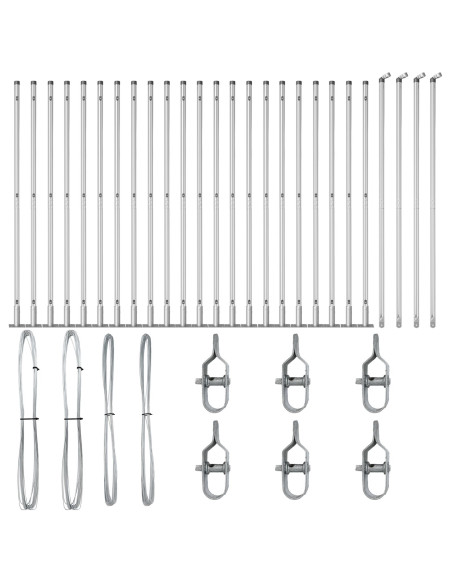 Pali per Recinzione  Set di 52 Acciaio zincato 3,2 x 3,2 x 83,5 cm