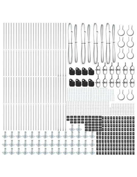 Palo della recinzione 52 pcs Grigio 3,2 x 3,2 x 160 cm