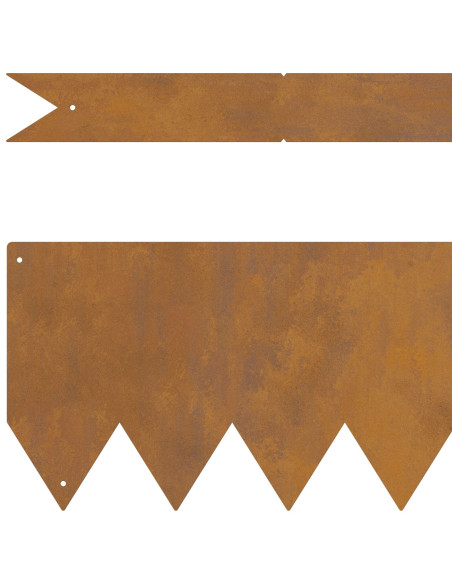 Bordature per Prato 50 pz 100x0,5x15 cm Acciaio Invecchiato