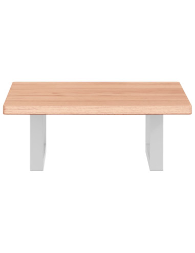 Ripiano a Parete per Lavabo in Acciaio e Massello di Rovere