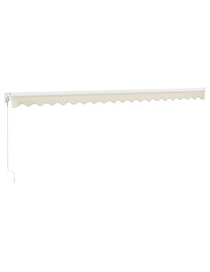 Tenda da Sole Retrattile Crema 5x3 m in Tessuto e Alluminio