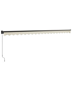 Tenda da Sole Retrattile Crema 5x3 m in Tessuto e Alluminio