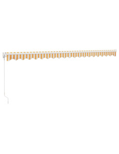 Tenda Sole Retrattile Gialla e Bianca 5x3 m Tessuto e Alluminio