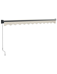 Tenda da Sole Retrattile Crema 3,5x2,5 m in Tessuto e Alluminio