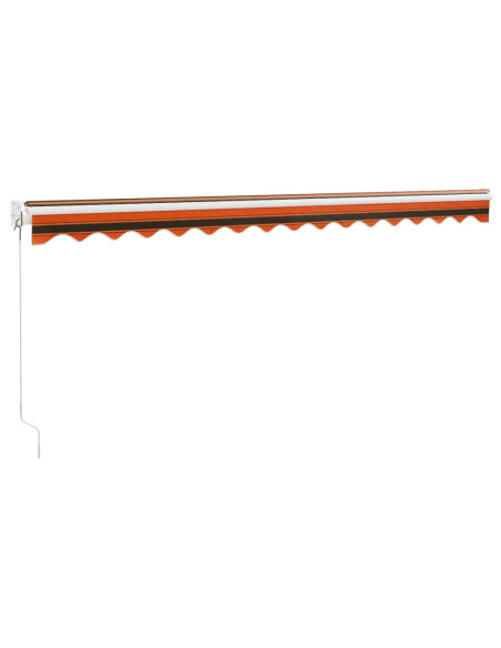Tenda Sole Retrattile Arancione Marrone 4x3m Tessuto Alluminio
