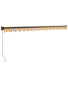 Tenda Retrattile Gialla e Bianca 4,5x3 m in Tessuto e Alluminio