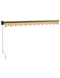 Tenda Retrattile Gialla e Bianca 3,5x2,5 m Tessuto e Alluminio