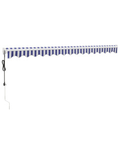 Tenda Sole Automatica Retrattile Blu e Bianca 4,5x3 m
