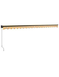 Tenda Sole Retrattile Gialla e Bianca 5x3 m Tessuto e Alluminio