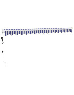 Tenda Sole Automatica Retrattile Blu e Bianca 4x3 m
