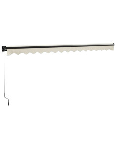 Tenda da Sole Retrattile Crema 4,5x3 m in Tessuto e Alluminio