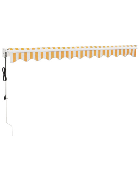 Tenda Sole Automatica Retrattile Gialla e Bianca 3x2,5 m