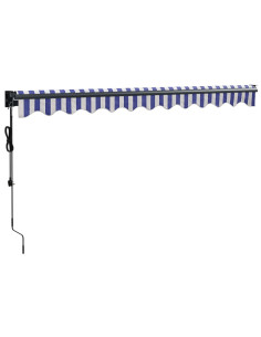 Tenda Sole Automatica Retrattile Blu e Bianca 3,5x2,5 m
