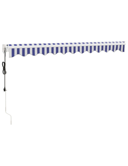 Tenda Sole Automatica Retrattile Blu e Bianca 3x2,5 m