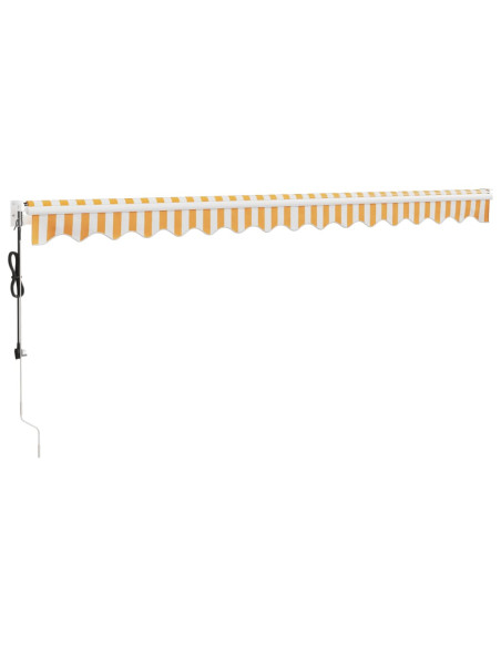 Tenda Sole Automatica Retrattile Gialla e Bianca 4,5x3 m