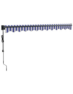 Tenda Sole Automatica Retrattile Blu e Bianca 3x2,5 m
