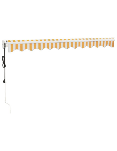 Tenda Sole Automatica Retrattile Gialla e Bianca 3,5x2,5 m