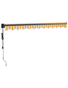 Tenda Sole Automatica Retrattile Gialla e Bianca 3x2,5 m