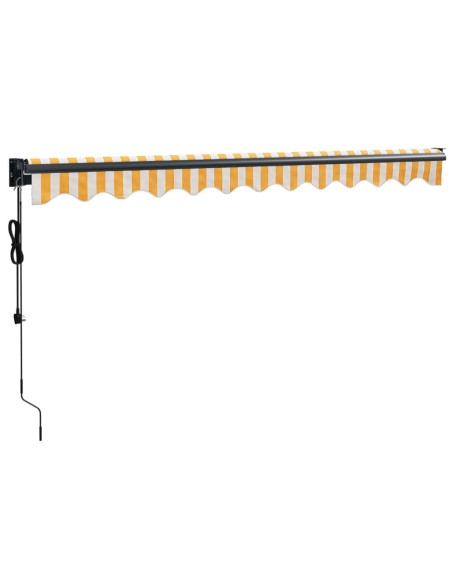 Tenda Sole Automatica Retrattile Gialla e Bianca 3,5x2,5 m