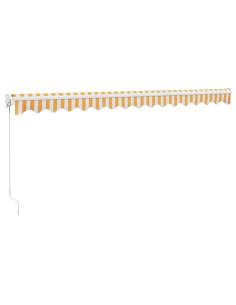 Tenda Sole Retrattile Gialla e Bianca 4x3 m Tessuto e Alluminio