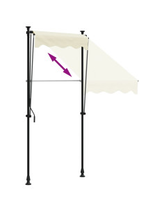 Tenda da Sole Retrattile Crema 100x150 cm in Tessuto e Acciaio