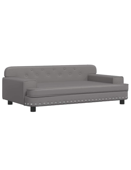 Divano per Bambini Grigio 90x53x30 cm in Similpelle