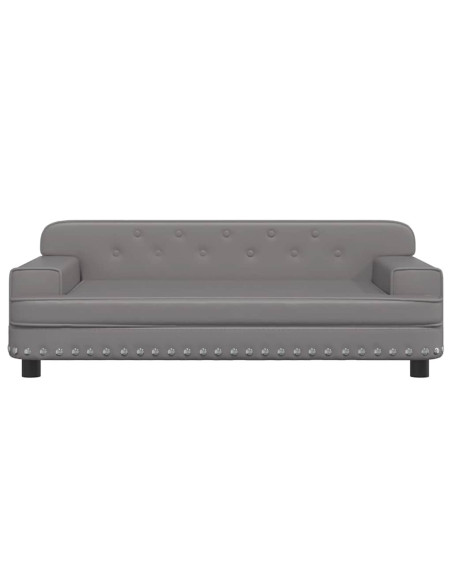 Divano per Bambini Grigio 90x53x30 cm in Similpelle