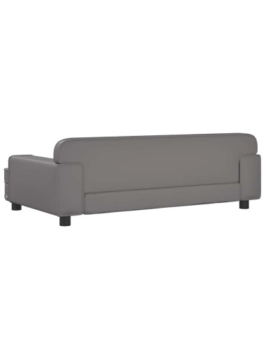 Divano per Bambini Grigio 90x53x30 cm in Similpelle