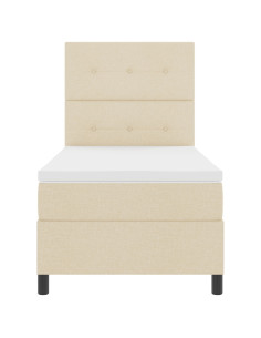 Letto a molle con materasso Crema 100 x 200 cm Tessuto