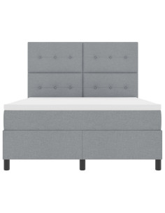 Letto a molle con materasso Grigio chiaro 140 x 190 cm Tessuto