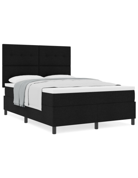 Struttura letto  con materasso Nero Tessuto 140 x 200 cm